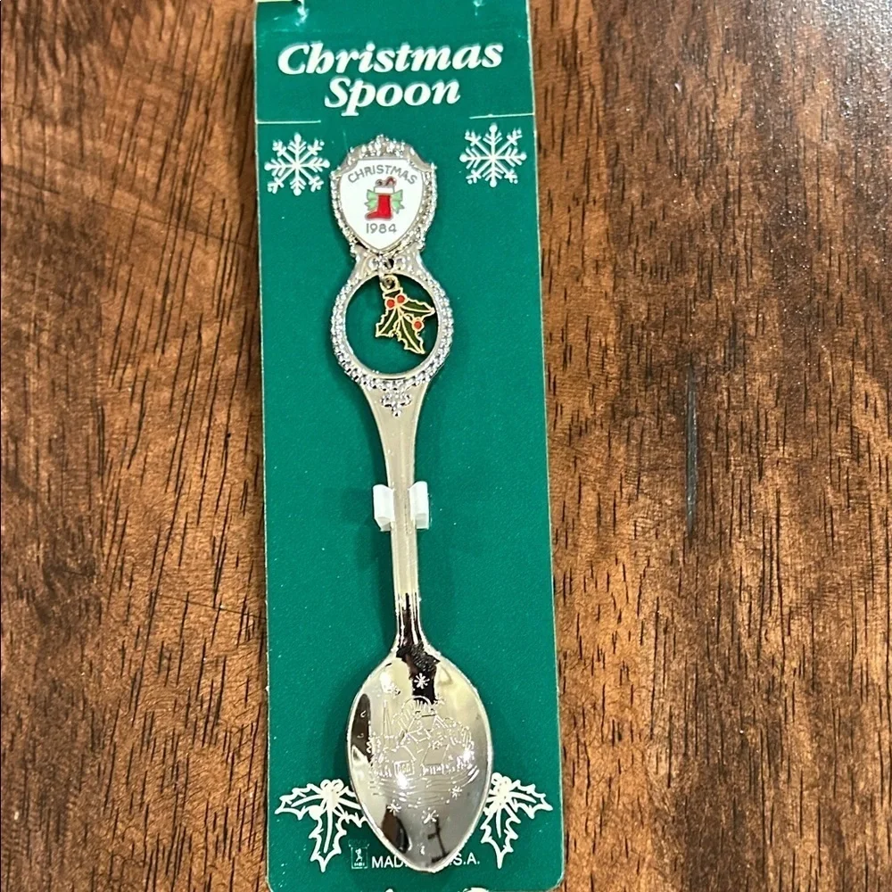Vintage 1984 Christmas Collectible Spoon with Holiday Design
